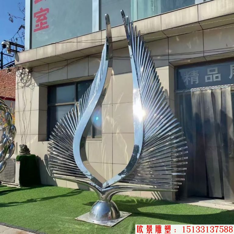 不銹鋼翅膀雕塑，異型雕塑
